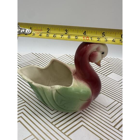 VTG 1950's Mid Century Swan Duck Ceramic Planter 5" x 6" - Picture 6 of 7